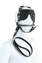 BDSM Maske Harness Kopfgeschirr PFERD mit Augenklappe und Leine