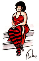 Reproduction "Assise sur l'escalier"