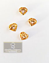 4 Bijoux Cage forme Diamant doré