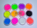 Lot de 12 boites de paillettes coloris fluo
