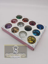 Lot de 12 boites Paillettes losanges 01873