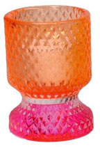 Jaquard-Teelichthalter Orange/Pink von Gift Company