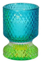 Jaquard-Teelichthalter Türkis/ Grün von Gift Company