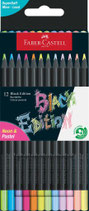Faber Castell Black Edition - 12 stuks Neon en Pastel tinten