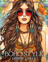 Pretty Fantastic - Boho Style Hippie Girls - Fashion Coloring Book