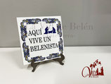 Azulejo "AQUÍ VIVE UN BELENISTA"