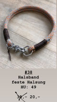 Halsband feste Halsung doppelt #38 copper grey, HU: 49cm