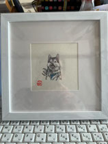 wan-046 犬色付き絵画