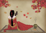 "Asiatische Dame" Kunstdruck limitiert direkt vom Künstler Leinwand Poster Wandbild