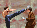 "Bruce lee - Der Mann mit der Todeskralle" Kunstdruck limitiert direkt vom Künstler Leinwand Poster Wandbild