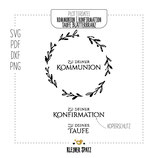 PLOTTERDATEI KOMMUNION KONFIRMATION Taufe Blätterkranz | Feiern | Blumen | Zweige | Kranz | Kirche | svg | dxf | pdf | png