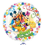 Mickey Mouse Happy Birthday rund Folienballon