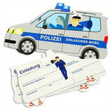 Polzeiauto Einladungskarten