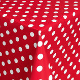 Punkte weiss rot Tischdecke