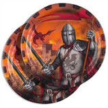 Ritter mit Drache und Burg Partyteller