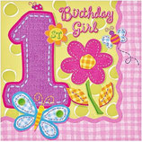 1 st Birthday Girl Servietten klein