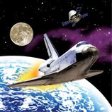 Weltall Spaceshuttle Servietten