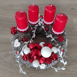 Adventskranz rot/weiß