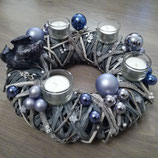 Adventskranz blau, Teelichter