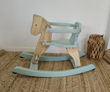 Cheval à bascule bois et vert Céladon