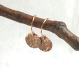 Schlichte Plättchen Ohrringe gehämmert 925 Silber rosé vergoldet, Scheibe klein - h988