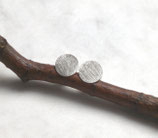 925 Silber Ohrstecker Scheibe gebürstet - feine runde Plättchen (t719)