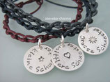 Geschwister- bzw.  Namensarmband mit Silber-Charm