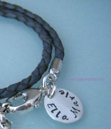 Lederarmband geflochten mit Charm