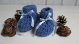 Chaussons bébé en laine bleue 6 à 9 mois