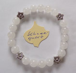 Edelsteinarmband - Schneequarz mit Charms