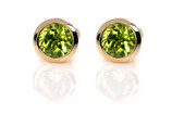 Peridot-Ohrstecker mit 750 Roségold