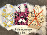 Pull à capuche divers motifs taille 68