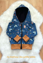 Jaquette animaux et tipis taille 110-116