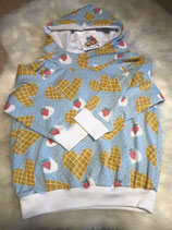 pull à capuche  biches fond rose clair taille 68