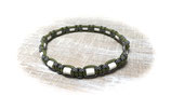 EM-KERAMIK ZECKENHALSBAND (Moss/Silver Diamonds 45)