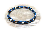 EM-KERAMIK ZECKENHALSBAND (Colonial Blue/Walnut 50)