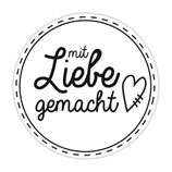 Holzstempel "mit Liebe gemacht"