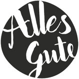 Holzstempel, rund "Alles Gute"