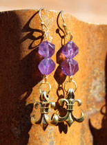New Orleans Inspired Fleur-de-Lis and Amethyst