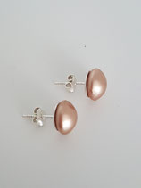 Sterling zilveren oorstekers met rosé gold parels