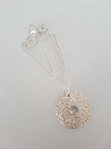 Sterling zilveren bolletjes ketting met grove hanger