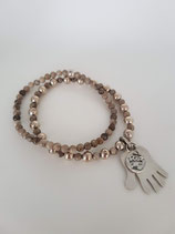 Elastische armbanden van natuurstenen met handgemaakt handje