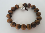Elastische herenarmband van matte Tijgeroog
