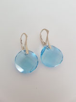 Ronde aquamarine oorbellen