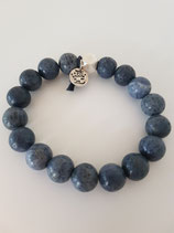 Elastische herenarmband van blauwe koraal