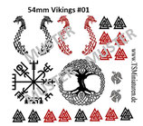 54mm Decals Dark Age Vikings #01