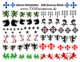 28mm Decals #08 Mittelalter Ritter *NEW*