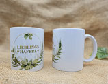 Keramik Tasse mit Motiv Hopfen "Lieblingshaferl"