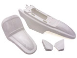 Yamaha PW 50 Verkleidung plastic-kit weiss Fender Kotflügel Seitenteile