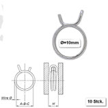 Benzinschlauchklemmen 10mm | VPE = 10 Stück Stahl verzinkt Benzinschlauch